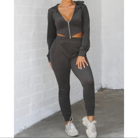 NWT Terry Jogger Set With Corset Style - Picture 3 of 4